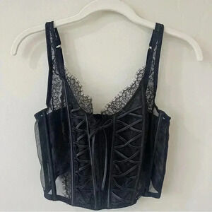 Victoria's Secret DREAM ANGELS Lace-up Bra Top Bustier Lingerie Size M-DD NWT